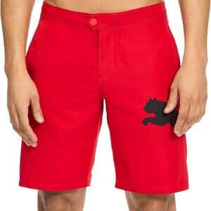 PUMA Men’s Board Shorts Swim Trunks Red Size 32 NWT MSRP $48 Snap Drawstring